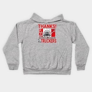 THANK YOU TRUCKERS CONVOY TRUCK FOR FREEDOM -LIBERTE - RED LETTERS Kids Hoodie